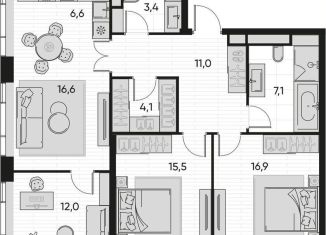 Продается 3-ком. квартира, 93.2 м2, Москва, метро Дмитровская