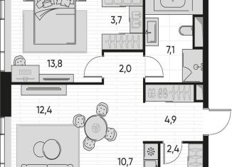 Продается 1-комнатная квартира, 57 м2, Москва