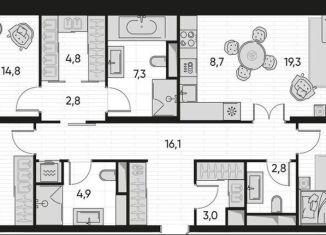 Продам 3-комнатную квартиру, 112.5 м2, Москва, станция Савёловская