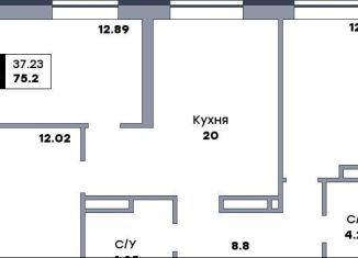 Продается трехкомнатная квартира, 75.2 м2, Самара, улица Советской Армии, 214