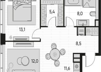 Продажа однокомнатной квартиры, 58.6 м2, Москва, метро Дмитровская