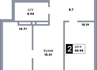 Продам 2-комнатную квартиру, 60 м2, Самара, улица Советской Армии, 214