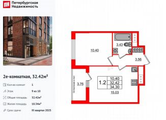 Продажа 1-комнатной квартиры, 32.4 м2, Санкт-Петербург, метро Московская, 1-й Предпортовый проезд, 1