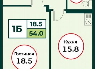 Продается 1-ком. квартира, 54 м2, посёлок Солонцы, жилой комплекс Эко, 3