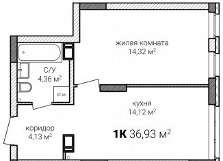 Продажа 1-комнатной квартиры, 36.9 м2, Нижний Новгород, Советский район