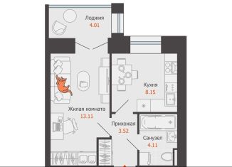 Однокомнатная квартира на продажу, 31 м2, село Первомайский