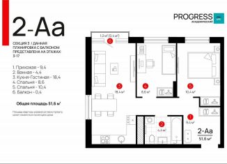 Продам 2-комнатную квартиру, 51.6 м2, Москва, метро Свиблово, улица Амундсена, 2с8