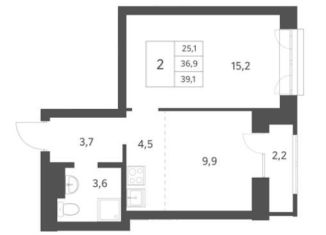 Продажа 2-комнатной квартиры, 39.1 м2, Новосибирск, Заельцовский район, Красный проспект, 236