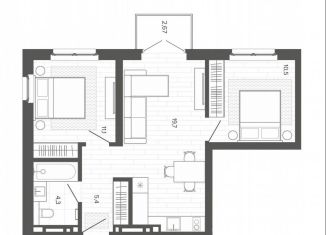 Продажа 3-ком. квартиры, 53.7 м2, Алтайский край, Змеиногорский тракт, 35Бк2