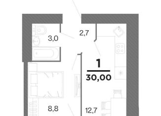 Продается однокомнатная квартира, 30 м2, Рязань