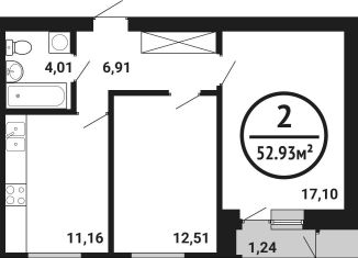 Продажа 2-комнатной квартиры, 52.9 м2, Уфа, Кировский район