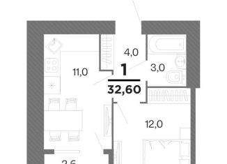 Продажа 1-комнатной квартиры, 32.6 м2, Рязань, Московский район