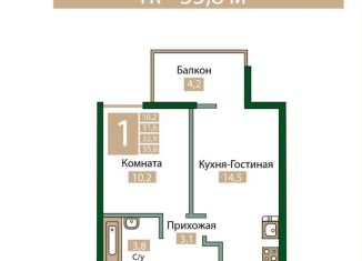 Продажа 1-ком. квартиры, 35 м2, Симферополь, улица Никанорова, 4, Киевский район