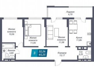 Продам трехкомнатную квартиру, 65.3 м2, Новосибирск, Дзержинский район, улица Королёва, 19