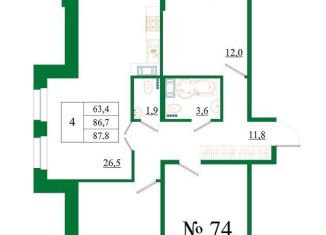 Продается 4-ком. квартира, 87.8 м2, Гатчина, Медицинский проезд