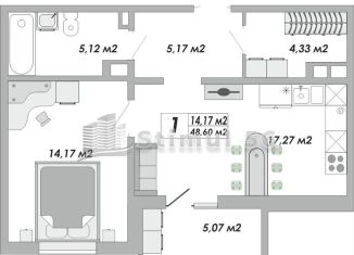 Продажа 1-комнатной квартиры, 48.6 м2, Оренбург, Ленинский район