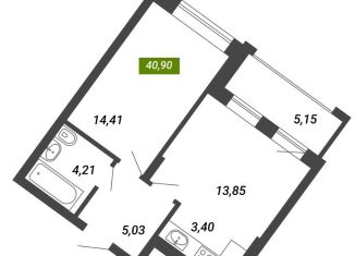 Продаю 2-комнатную квартиру, 40.9 м2, Новосибирск, Заельцовский район, Сухарная улица, 107/2