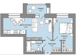 Продаю 1-ком. квартиру, 44 м2, село Первомайский