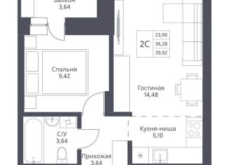 Продаю 2-ком. квартиру, 36.3 м2, Новосибирск, улица Дуси Ковальчук, 246, метро Сибирская