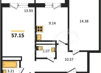 Продам 2-комнатную квартиру, 57.2 м2, Воронеж