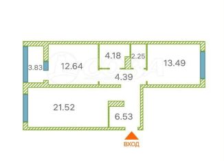 Продаю двухкомнатную квартиру, 63.9 м2, деревня Патрушева, улица Петра Ершова, 12