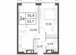 Продаю 1-комнатную квартиру, 53.7 м2, Москва, проспект Генерала Дорохова, вл1к1, ЖК Вилл Тауэрс