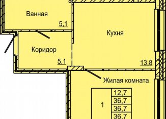 Продам однокомнатную квартиру, 36.7 м2, Пермский край, улица Красных Командиров, 6