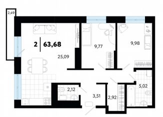 Продажа 2-ком. квартиры, 67.3 м2, Екатеринбург, улица Малышева, 31