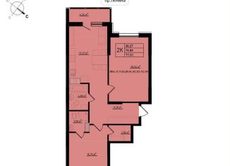 2-ком. квартира на продажу, 77 м2, Калужская область, улица Мира, 2