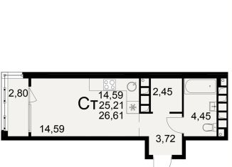 Продается квартира студия, 28 м2, Рязанская область