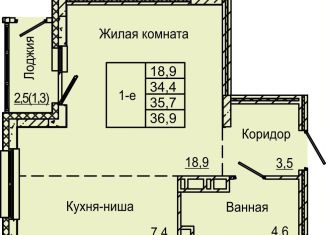 Продажа квартиры студии, 36.9 м2, Пермь, Индустриальный район, улица Красных Командиров, 6