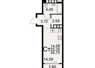 Продается квартира студия, 28.2 м2, Рязанская область