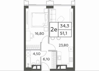 1-ком. квартира на продажу, 51.2 м2, Москва, проспект Генерала Дорохова, вл1к1, ЖК Вилл Тауэрс