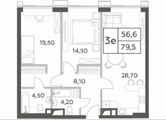 Продается 2-комнатная квартира, 79.5 м2, Москва, проспект Генерала Дорохова, вл1к1, ЖК Вилл Тауэрс