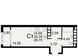 Продаю квартиру студию, 28.2 м2, Рязанская область