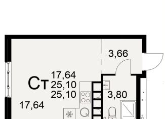 Продам квартиру студию, 25.1 м2, Рязанская область