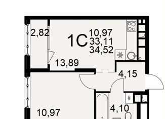 Продам 1-комнатную квартиру, 35.9 м2, Рязань