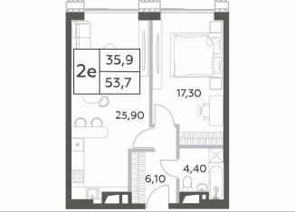 Продаю 1-ком. квартиру, 53.7 м2, Москва, проспект Генерала Дорохова, вл1к1, ЖК Вилл Тауэрс