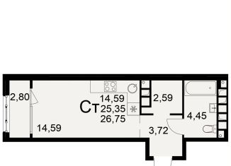 Продается квартира студия, 28.2 м2, Рязанская область