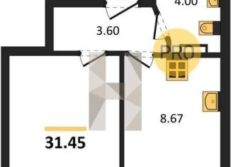 Продается однокомнатная квартира, 31.4 м2, Воронеж, улица 45-й Стрелковой Дивизии, 259/27, Коминтерновский район