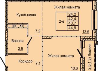 Продается 1-комнатная квартира, 44.9 м2, Пермский край, улица Красных Командиров, 6