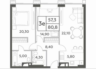 Продается 2-ком. квартира, 79.7 м2, Москва, метро Минская, проспект Генерала Дорохова, вл1к1