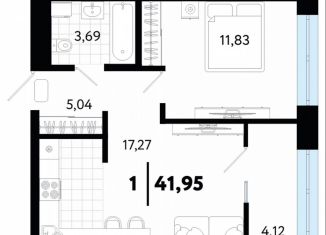 1-ком. квартира на продажу, 42.3 м2, Тюмень, Ленинский округ