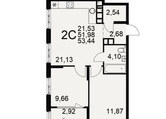 2-ком. квартира на продажу, 54.9 м2, Рязань