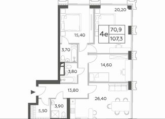 3-ком. квартира на продажу, 107.3 м2, Москва, проспект Генерала Дорохова, вл1к1, метро Минская