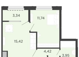 Продажа однокомнатной квартиры, 38.9 м2, Рязань, улица Александра Полина, 3