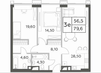 2-комнатная квартира на продажу, 79.6 м2, Москва, проспект Генерала Дорохова, вл1к1, ЖК Вилл Тауэрс