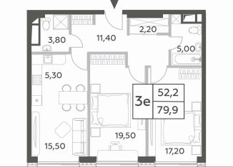 2-ком. квартира на продажу, 78.6 м2, Москва, проспект Генерала Дорохова, вл1к1, метро Ломоносовский проспект