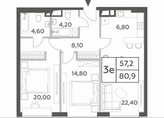 Продаю 2-комнатную квартиру, 79.6 м2, Москва, проспект Генерала Дорохова, вл1к1, ЗАО