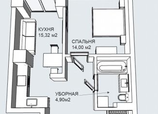 Продается 1-ком. квартира, 45.6 м2, Новосибирск, улица Декабристов, 41, метро Октябрьская